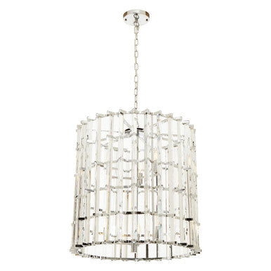Orsina Karli Vertical Crystal Chandelier – Chrome and Glass Light