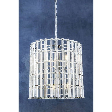 Orsina Karli Vertical Crystal Chandelier – Chrome and Glass Light