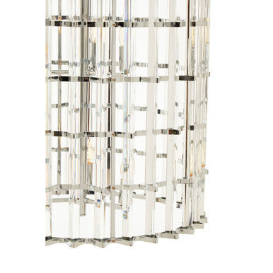 Orsina Karli Vertical Crystal Chandelier – Chrome and Glass Light
