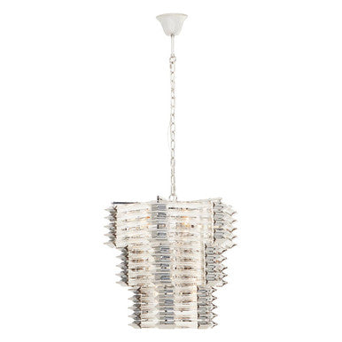Orsina Karli Prism Chandelier | 12-Light Glass and Chrome Pendant
