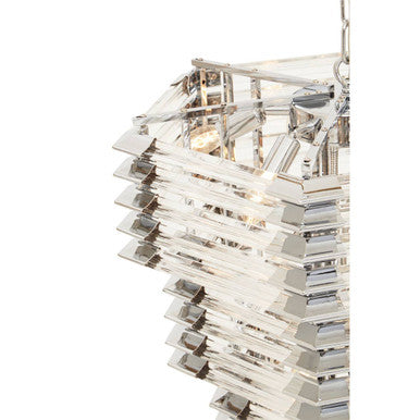 Orsina Karli Prism Chandelier | 12-Light Glass and Chrome Pendant