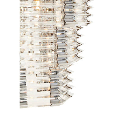 Orsina Karli Prism Chandelier | 12-Light Glass and Chrome Pendant