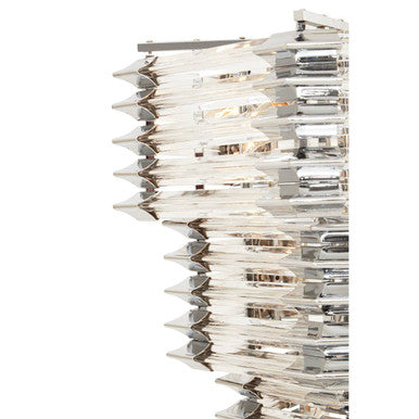 Orsina Karli Prism Chandelier | 12-Light Glass and Chrome Pendant