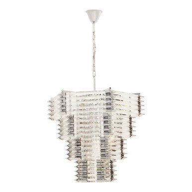 Orsina Karli 15-Bulb Crystal Chandelier | Chrome & Glass Prism Light