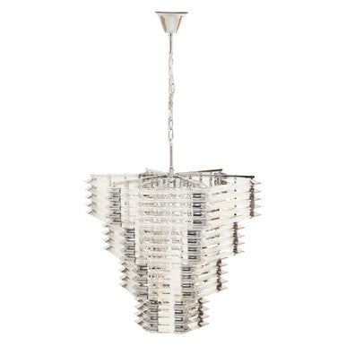 Orsina Karli 15-Bulb Crystal Chandelier | Chrome & Glass Prism Light