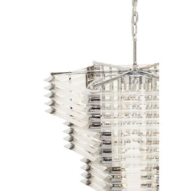Orsina Karli 15-Bulb Crystal Chandelier | Chrome & Glass Prism Light