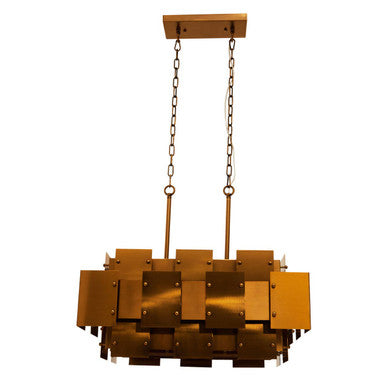 Orsina Karlo Geometric Brass Pendant Light – 8-Bulb Metal Chandelier