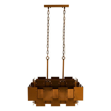 Orsina Karlo Geometric Brass Pendant Light – 8-Bulb Metal Chandelier