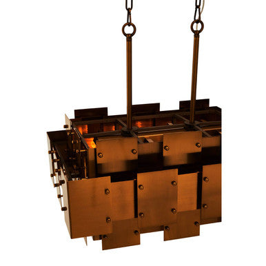 Orsina Karlo Geometric Brass Pendant Light – 8-Bulb Metal Chandelier