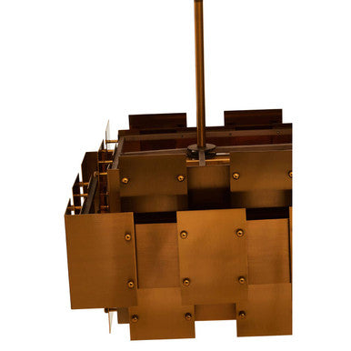 Orsina Karlo Geometric Brass Pendant Light – 8-Bulb Metal Chandelier