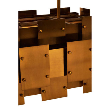 Orsina Karlo Geometric Brass Pendant Light – 8-Bulb Metal Chandelier