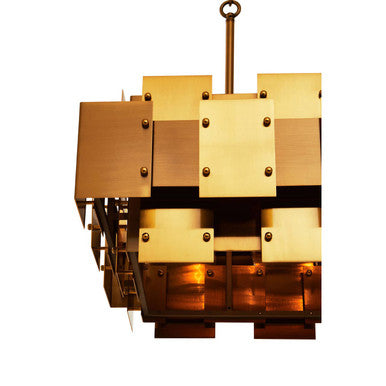 Orsina Karlo Geometric Brass Pendant Light – 8-Bulb Metal Chandelier