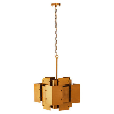 Orsina Karlo Brass Geometric Pendant Light | 4-Bulb Metal Chandelier
