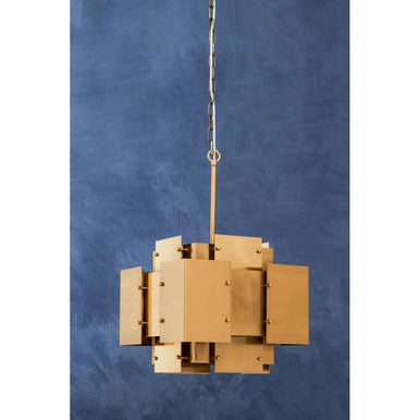 Orsina Karlo Brass Geometric Pendant Light | 4-Bulb Metal Chandelier