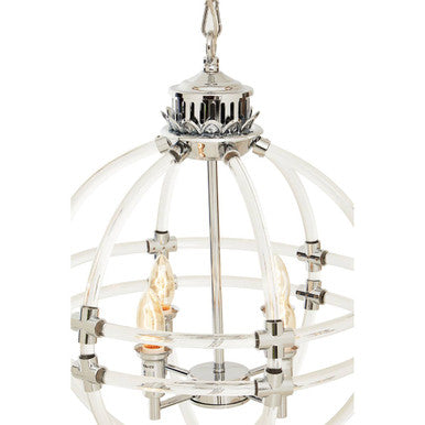 Orsina Karlo Orb Pendant Light – Clear Acrylic & Chrome Chandelier