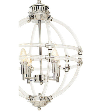 Orsina Karlo Orb Pendant Light – Clear Acrylic & Chrome Chandelier