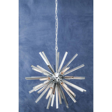Orsina Karlo Smoke Grey Glass & Chrome Modern Chandelier Light