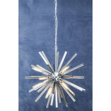 Orsina Karlo Smoke Grey Glass & Chrome Modern Chandelier Light