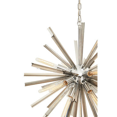 Orsina Karlo Smoke Grey Glass & Chrome Modern Chandelier Light