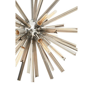 Orsina Karlo Smoke Grey Glass & Chrome Modern Chandelier Light