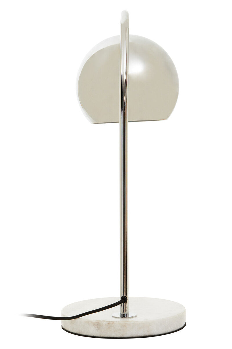 Orsina Karter Modern Chrome Table Lamp with White Base and Dome Shade