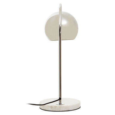 Orsina Karter Modern Chrome Table Lamp with White Base and Dome Shade