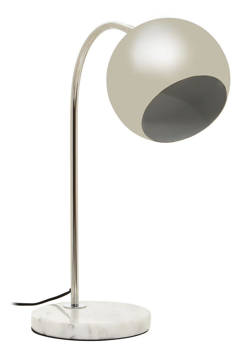 Orsina Karter Modern Chrome Table Lamp with White Base and Dome Shade