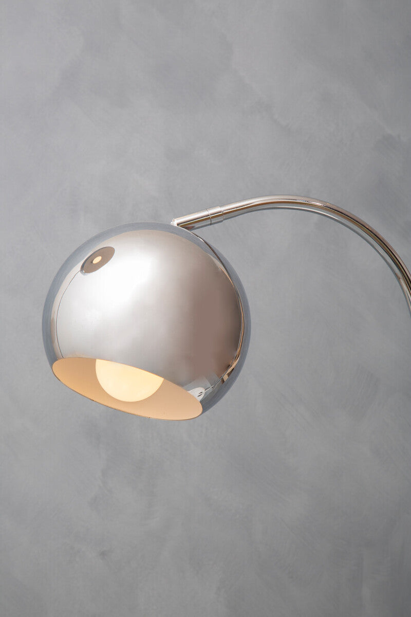 Orsina Karter Modern Chrome Table Lamp with White Base and Dome Shade