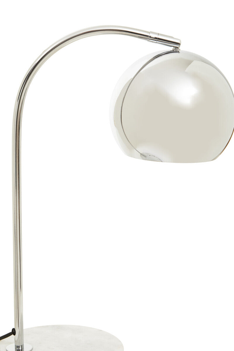 Orsina Karter Modern Chrome Table Lamp with White Base and Dome Shade