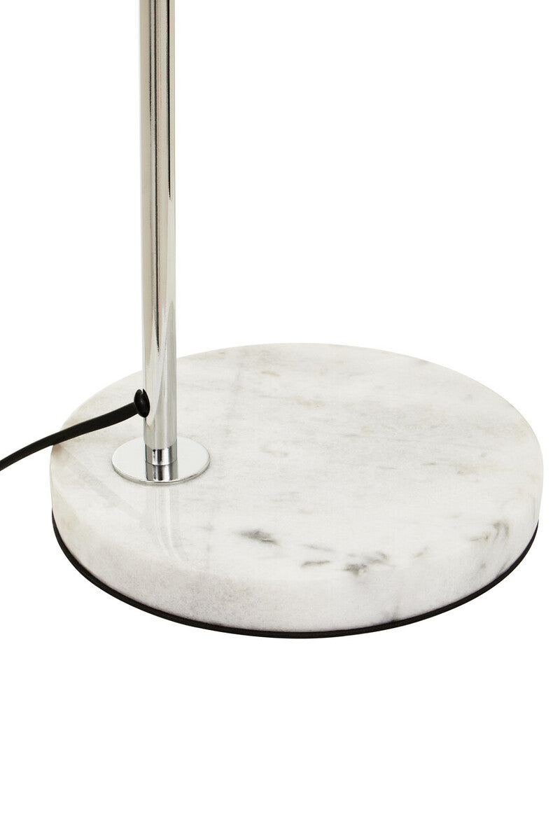 Orsina Karter Modern Chrome Table Lamp with White Base and Dome Shade