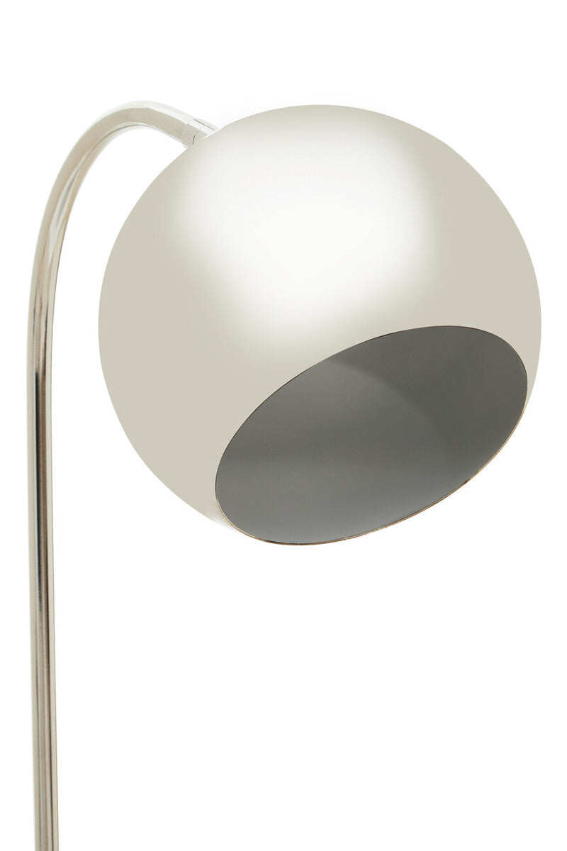 Orsina Karter Modern Chrome Table Lamp with White Base and Dome Shade