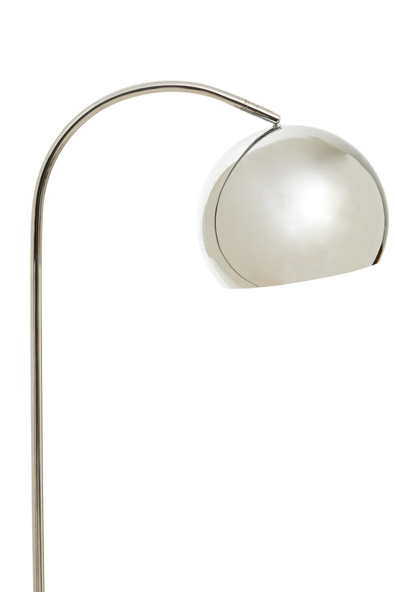 Orsina Karter Arched Floor Lamp - Chrome Finish with White Base