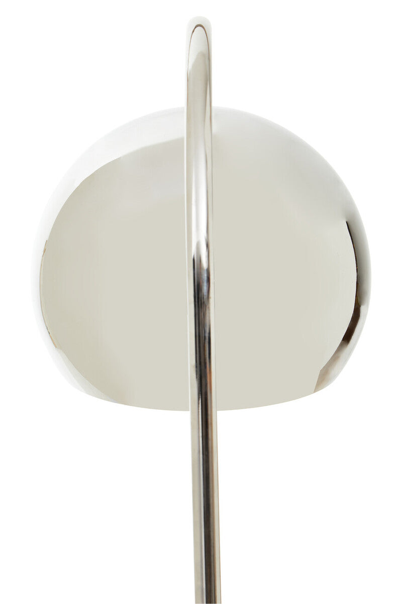 Orsina Karter Arched Floor Lamp - Chrome Finish with White Base