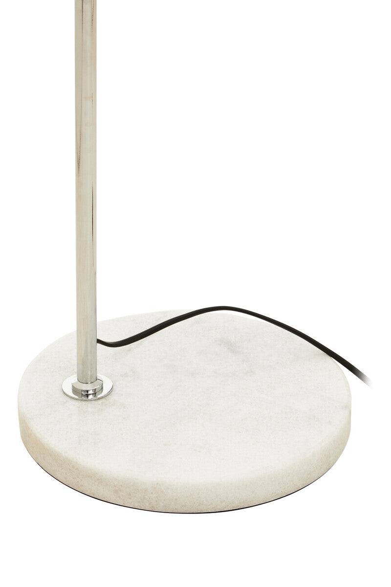 Orsina Karter Arched Floor Lamp - Chrome Finish with White Base