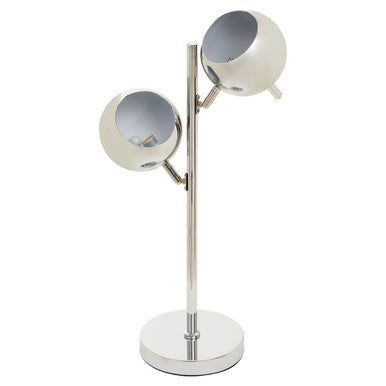 Orsina Karter Chrome Table Lamp | Dual Dome Shade Modern Lighting