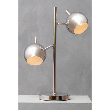 Orsina Karter Chrome Table Lamp | Dual Dome Shade Modern Lighting