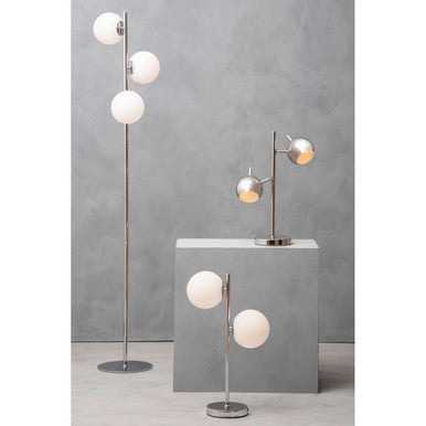 Orsina Karter Chrome Table Lamp | Dual Dome Shade Modern Lighting