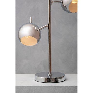 Orsina Karter Chrome Table Lamp | Dual Dome Shade Modern Lighting
