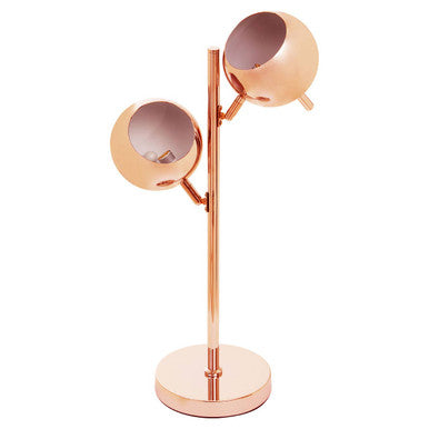 Orsina Karter Copper Table Lamp – Dual Dome Shades & Gold Finish