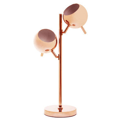 Orsina Karter Copper Table Lamp – Dual Dome Shades & Gold Finish