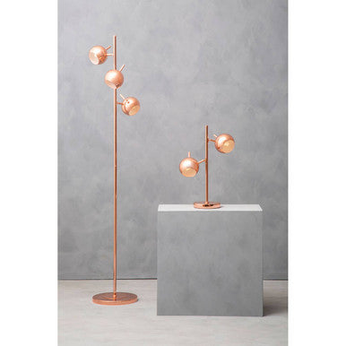 Orsina Karter Copper Table Lamp – Dual Dome Shades & Gold Finish