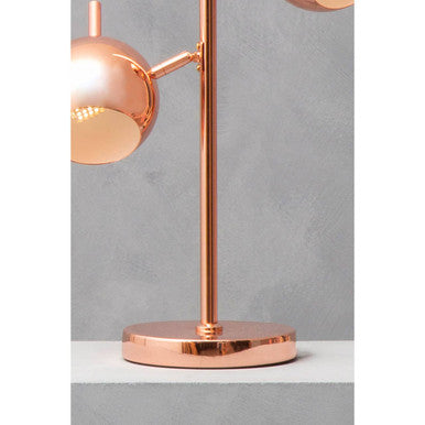 Orsina Karter Copper Table Lamp – Dual Dome Shades & Gold Finish
