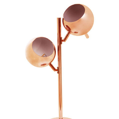 Orsina Karter Copper Table Lamp – Dual Dome Shades & Gold Finish