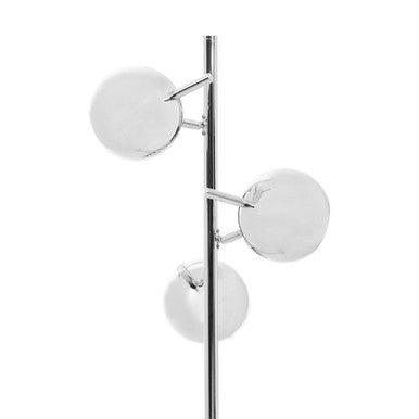 Orsina Karter Chrome 3-Light Floor Lamp | Modern Silver Dome Shades