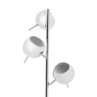Orsina Karter Chrome 3-Light Floor Lamp | Modern Silver Dome Shades