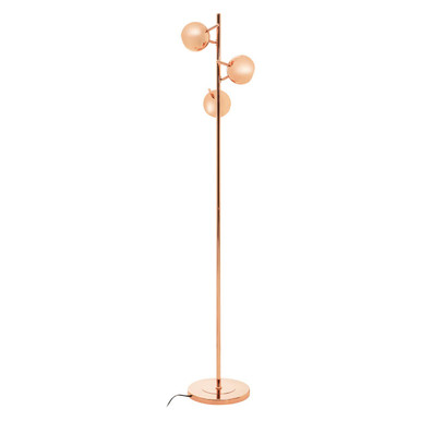 Orsina Karter Arched Floor Lamp – 3-Light Copper Finish Dome Shades