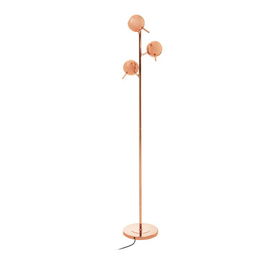 Orsina Karter Arched Floor Lamp – 3-Light Copper Finish Dome Shades
