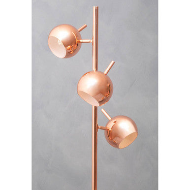 Orsina Karter Arched Floor Lamp – 3-Light Copper Finish Dome Shades