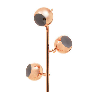 Orsina Karter Arched Floor Lamp – 3-Light Copper Finish Dome Shades