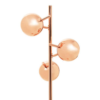Orsina Karter Arched Floor Lamp – 3-Light Copper Finish Dome Shades